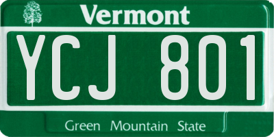 VT license plate YCJ801
