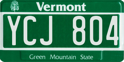 VT license plate YCJ804