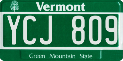 VT license plate YCJ809