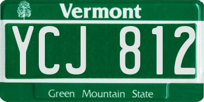 VT license plate YCJ812