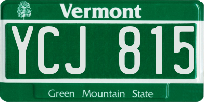 VT license plate YCJ815