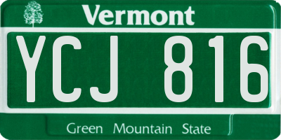 VT license plate YCJ816