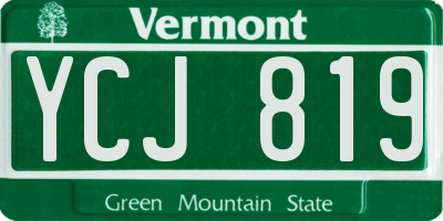 VT license plate YCJ819