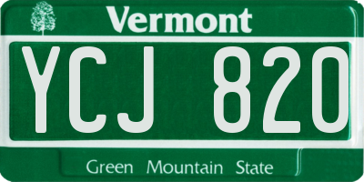 VT license plate YCJ820