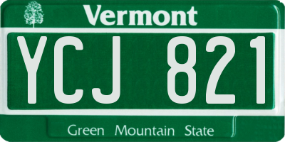 VT license plate YCJ821