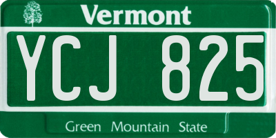 VT license plate YCJ825
