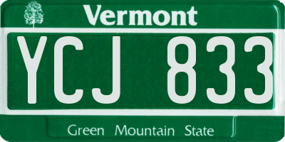VT license plate YCJ833