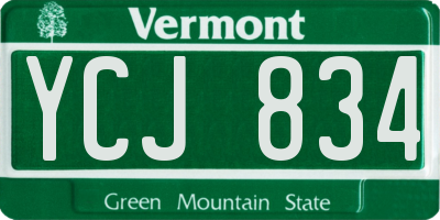 VT license plate YCJ834
