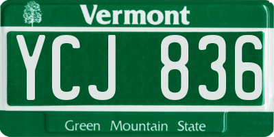 VT license plate YCJ836