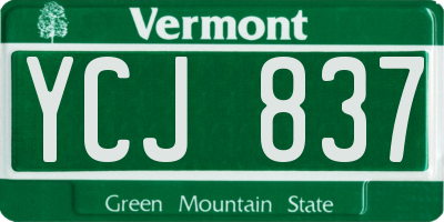 VT license plate YCJ837