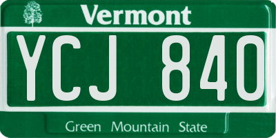 VT license plate YCJ840
