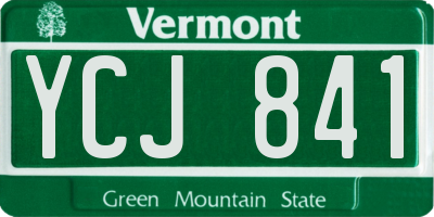 VT license plate YCJ841