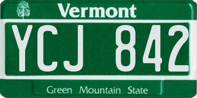 VT license plate YCJ842