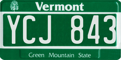 VT license plate YCJ843