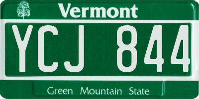 VT license plate YCJ844