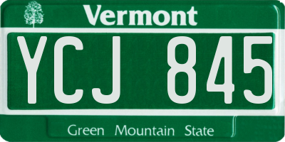 VT license plate YCJ845