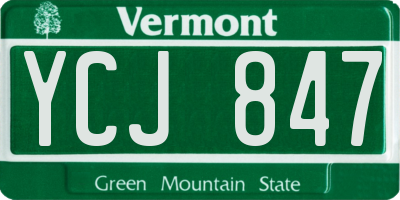 VT license plate YCJ847