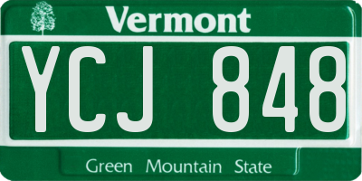 VT license plate YCJ848