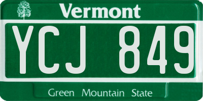 VT license plate YCJ849