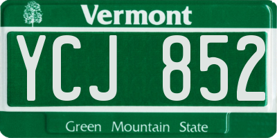 VT license plate YCJ852