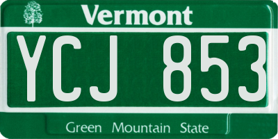 VT license plate YCJ853