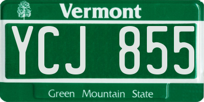 VT license plate YCJ855