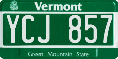 VT license plate YCJ857