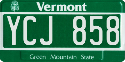 VT license plate YCJ858