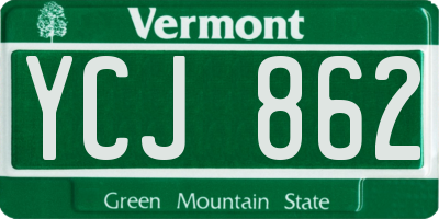 VT license plate YCJ862
