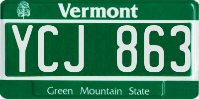 VT license plate YCJ863