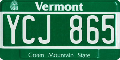 VT license plate YCJ865