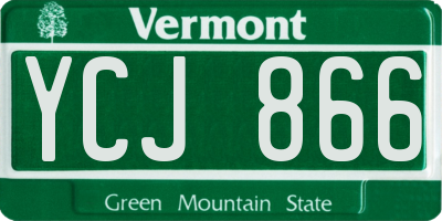 VT license plate YCJ866