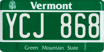 VT license plate YCJ868