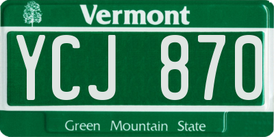 VT license plate YCJ870