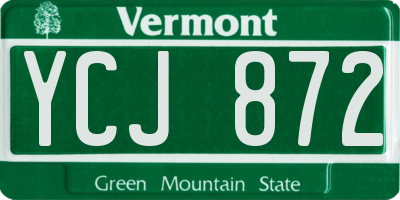 VT license plate YCJ872