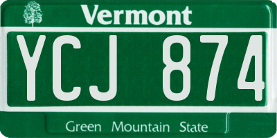 VT license plate YCJ874