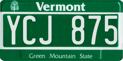 VT license plate YCJ875