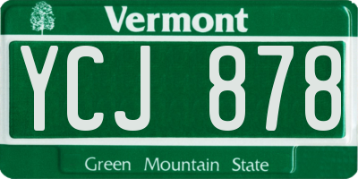 VT license plate YCJ878