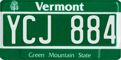 VT license plate YCJ884