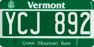VT license plate YCJ892