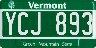 VT license plate YCJ893