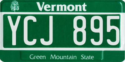 VT license plate YCJ895