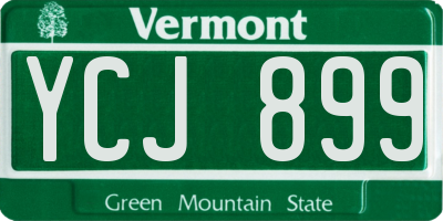 VT license plate YCJ899