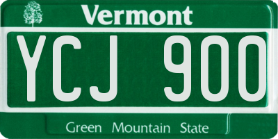 VT license plate YCJ900