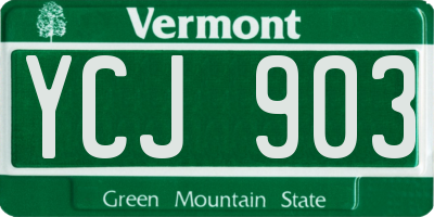 VT license plate YCJ903