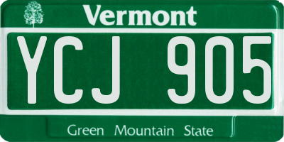 VT license plate YCJ905