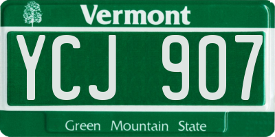 VT license plate YCJ907