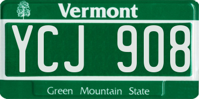 VT license plate YCJ908