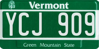 VT license plate YCJ909