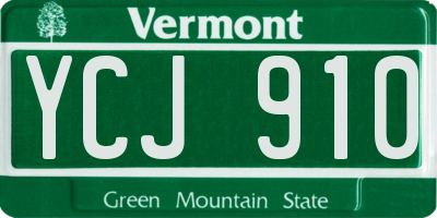 VT license plate YCJ910